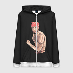 Толстовка на молнии женская Ricardo, цвет: 3D-белый