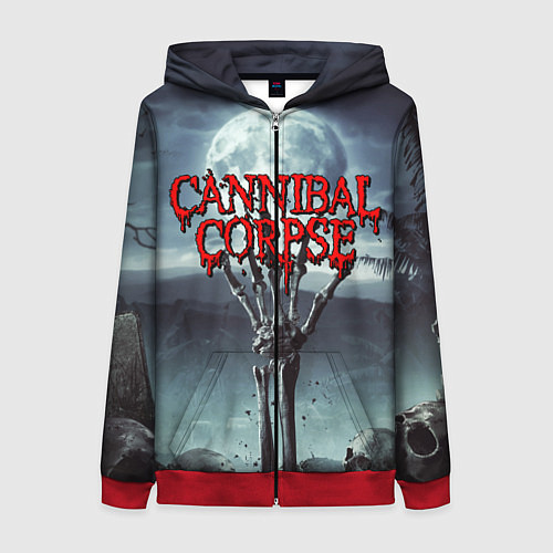 Женская толстовка на молнии CANNIBAL CORPSE / 3D-Красный – фото 1