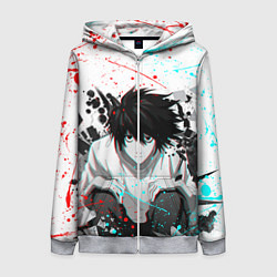 Толстовка на молнии женская DEATH NOTE ТЕТРАДЬ СМЕРТИ, цвет: 3D-меланж