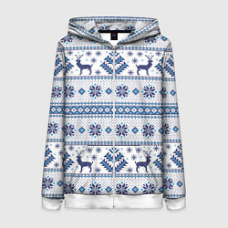 Толстовка на молнии женская Русские народные узоры, цвет: 3D-белый