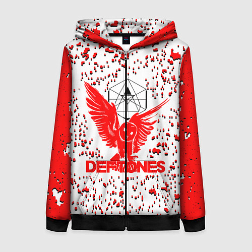 Женская толстовка на молнии Deftones / 3D-Черный – фото 1