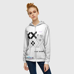 Толстовка на молнии женская Desert Eagle: Printstream White, цвет: 3D-белый — фото 2