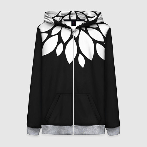 Женская толстовка на молнии Лепестки / 3D-Меланж – фото 1