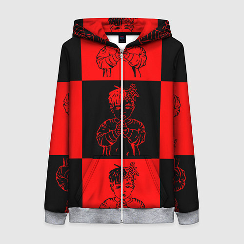 Женская толстовка на молнии XXXTENTACION LOVE / 3D-Меланж – фото 1