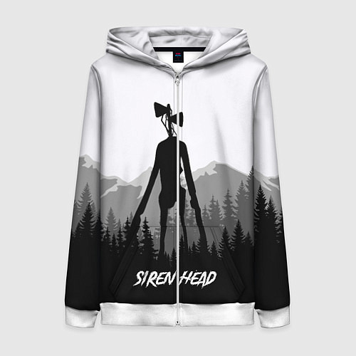 Женская толстовка на молнии SIREN HEAD DARK FOREST / 3D-Белый – фото 1