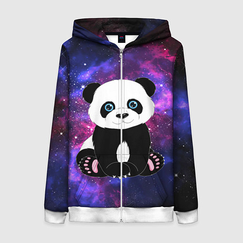 Женская толстовка на молнии Space Panda / 3D-Белый – фото 1