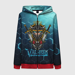 Женская толстовка на молнии Valheim Neon Samurai