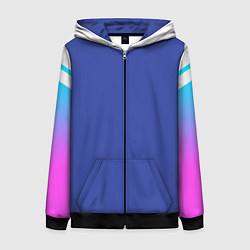 Толстовка на молнии женская NEON GRADIENT FITNESS UNIFORM, цвет: 3D-черный