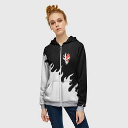 Толстовка на молнии женская BLEACH FIRE БЛИЧ ОГОНЬ, цвет: 3D-меланж — фото 2