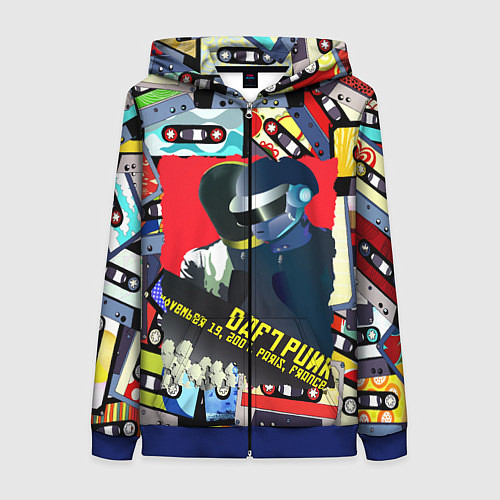 Женская толстовка на молнии Daft Punk Records / 3D-Синий – фото 1