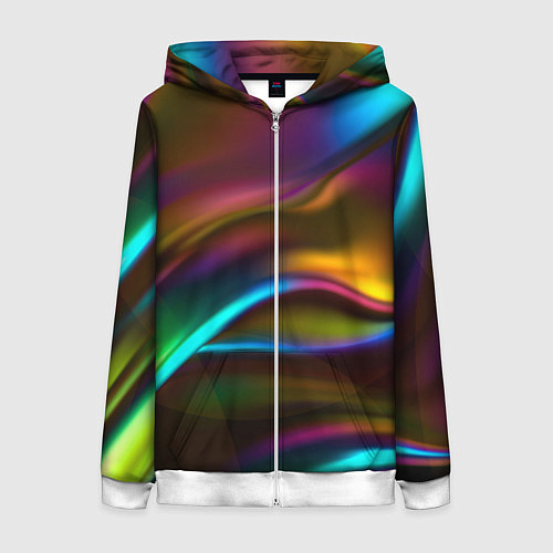 Женская толстовка на молнии Градиент / 3D-Белый – фото 1