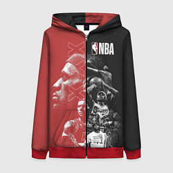 Толстовка на молнии женская NBA, цвет: 3D-красный
