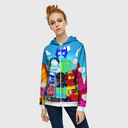 Толстовка на молнии женская Geometry Dash, цвет: 3D-белый — фото 2