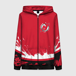 Толстовка на молнии женская New Jersey Devils Ink, цвет: 3D-черный