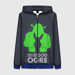 Толстовка на молнии женская Shrek: Im good ogre, цвет: 3D-синий