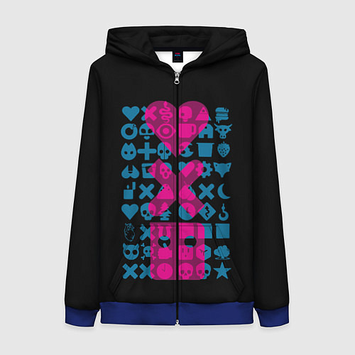 Женская толстовка на молнии Любовь Смерть Роботы / 3D-Синий – фото 1