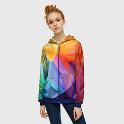 Толстовка на молнии женская Радужная геометрия, цвет: 3D-синий — фото 2
