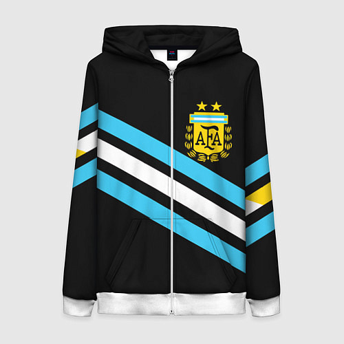 Женская толстовка на молнии Сборная Аргентины / 3D-Белый – фото 1