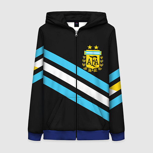 Женская толстовка на молнии Сборная Аргентины / 3D-Синий – фото 1