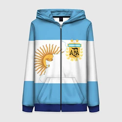 Толстовка на молнии женская Сборная Аргентины, цвет: 3D-синий