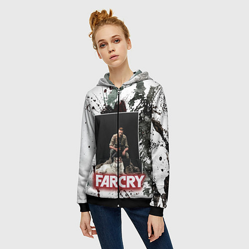 Женская толстовка на молнии FARCRY WOLF / 3D-Черный – фото 3