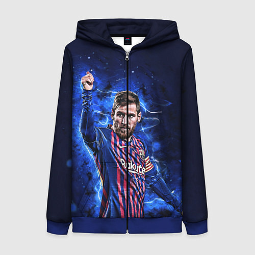 Женская толстовка на молнии Lionel Messi Barcelona 10 / 3D-Синий – фото 1