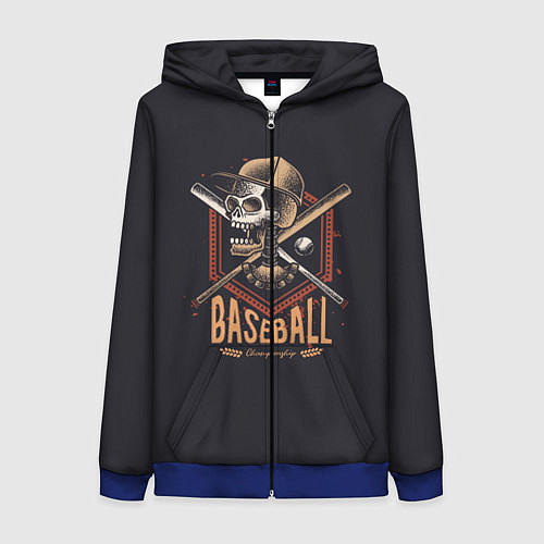 Женская толстовка на молнии BASEBALL / 3D-Синий – фото 1