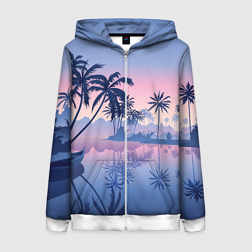 Женская толстовка на молнии Тихая заводь / 3D-Белый – фото 1