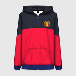 Толстовка на молнии женская СТИЛЬ СССР ДИЗАЙН СПИНЫ, цвет: 3D-синий