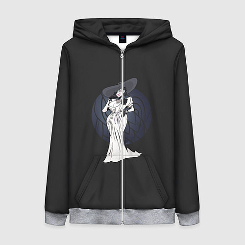 Женская толстовка на молнии Resident Evil Lady Dimitrescu / 3D-Меланж – фото 1