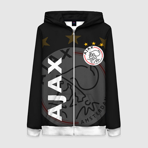 Женская толстовка на молнии FC AJAX AMSTERDAM ФК АЯКС / 3D-Белый – фото 1