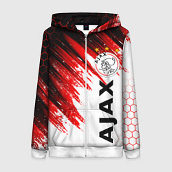 Толстовка на молнии женская FC AJAX AMSTERDAM ФК АЯКС, цвет: 3D-белый