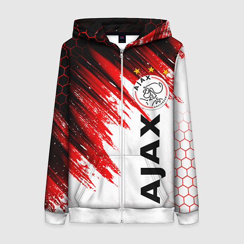 Женская толстовка на молнии FC AJAX AMSTERDAM ФК АЯКС / 3D-Белый – фото 1