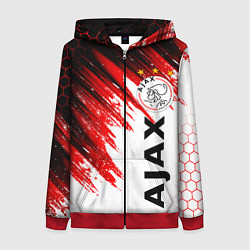 Толстовка на молнии женская FC AJAX AMSTERDAM ФК АЯКС, цвет: 3D-красный