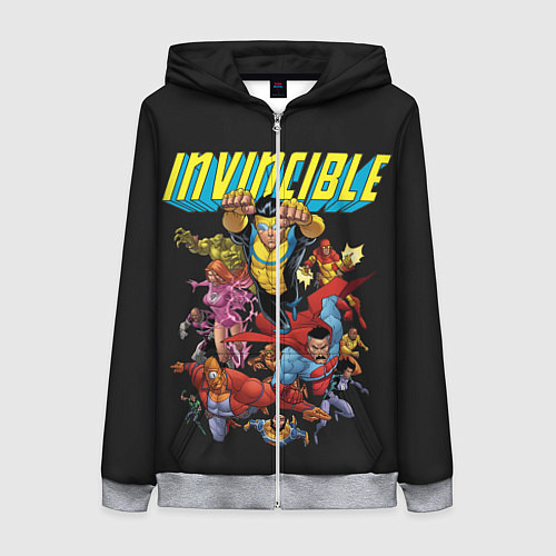 Женская толстовка на молнии Неуязвимый Invincible / 3D-Меланж – фото 1