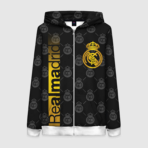 Женская толстовка на молнии РЕАЛ МАДРИД GOLD ЗОЛОТО / 3D-Белый – фото 1