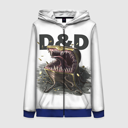 Женская толстовка на молнии D&D Мимик-сундук ДнД / 3D-Синий – фото 1