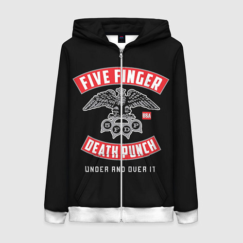 Женская толстовка на молнии Five Finger Death Punch 5FDP / 3D-Белый – фото 1