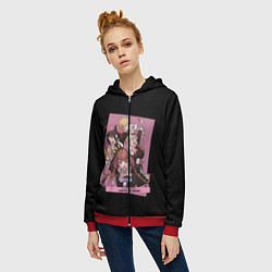 Толстовка на молнии женская Kaguya Sama Госпожа Кагуя, цвет: 3D-красный — фото 2