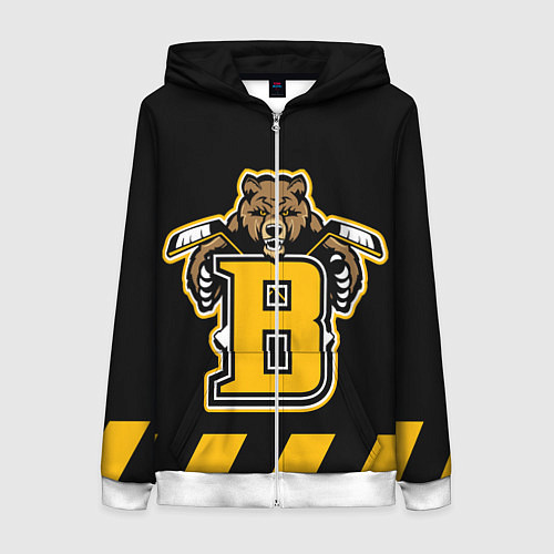 Женская толстовка на молнии BOSTON BRUINS / 3D-Белый – фото 1