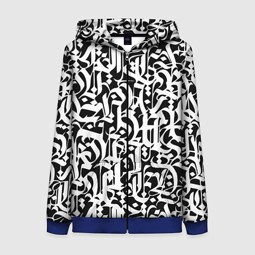 Женская толстовка на молнии КАЛЛИГРАФИЯ CALLIGRAPHY / 3D-Синий – фото 1