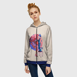 Толстовка на молнии женская Ameri and Iruma, цвет: 3D-синий — фото 2