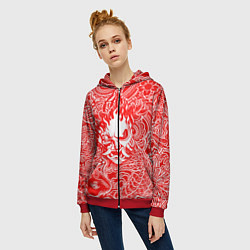 Толстовка на молнии женская Samurai, цвет: 3D-красный — фото 2