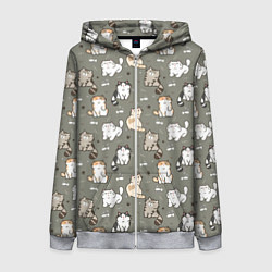 Женская толстовка на молнии Кошечки с рыбками