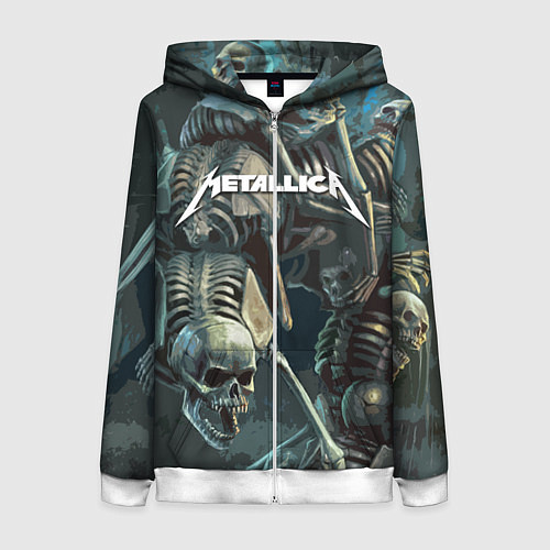 Женская толстовка на молнии Metallica Metal Skull / 3D-Белый – фото 1