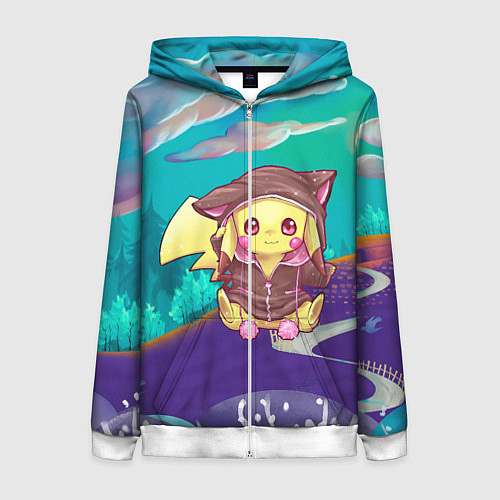 Женская толстовка на молнии Покемон в костюме / 3D-Белый – фото 1