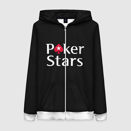 Женская толстовка на молнии Poker Stars / 3D-Белый – фото 1
