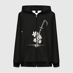 Толстовка на молнии женская Nier - Sword and Flowers, цвет: 3D-черный