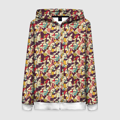 Женская толстовка на молнии Марафон / 3D-Белый – фото 1