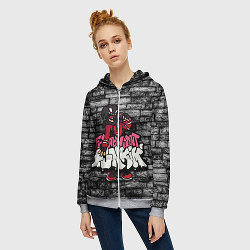 Женская толстовка на молнии Friday Night Funkin A G O T I / 3D-Меланж – фото 3